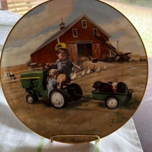 Limited edition collector plate “tractor ride” Danbury mint.